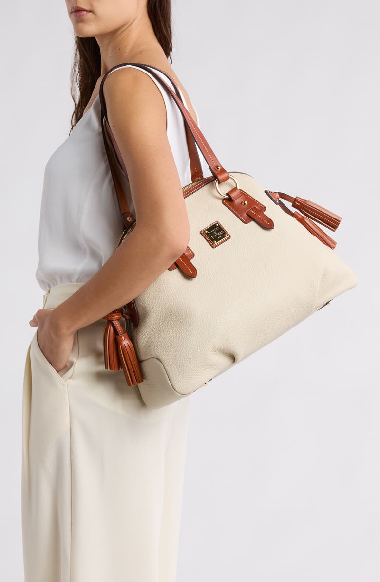 Dooney & Bourke Domed Leather Satchel, Alternate, color,