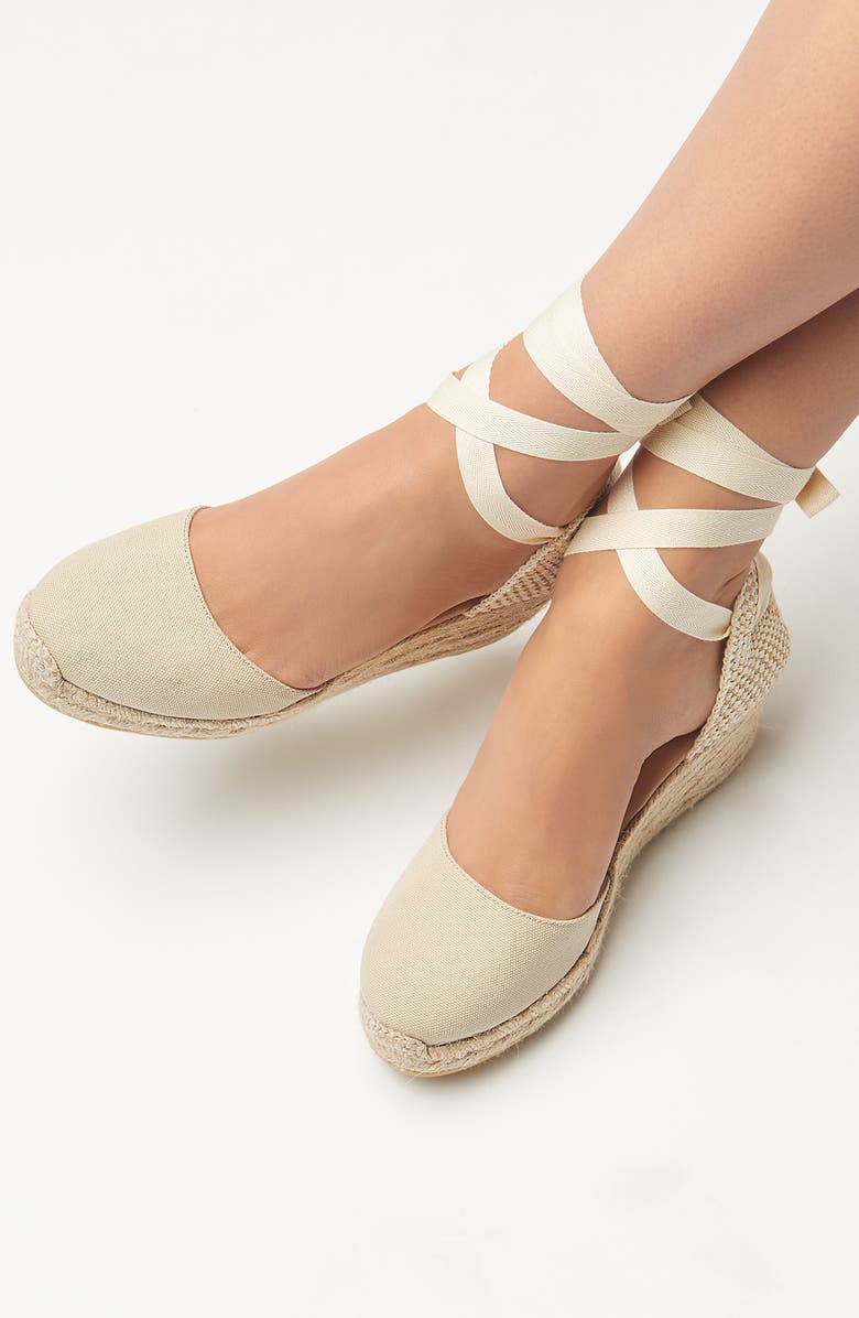 LK Bennett Maureene Closed Toe Platform Espadrille Sandal, Alternate, color, Natural-Sand