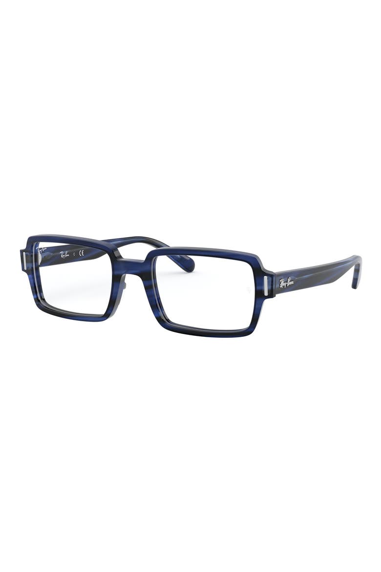 Unisex Benji 52mm Rectangular Optical Glasses, Alternate, color, STRIPED BLUE