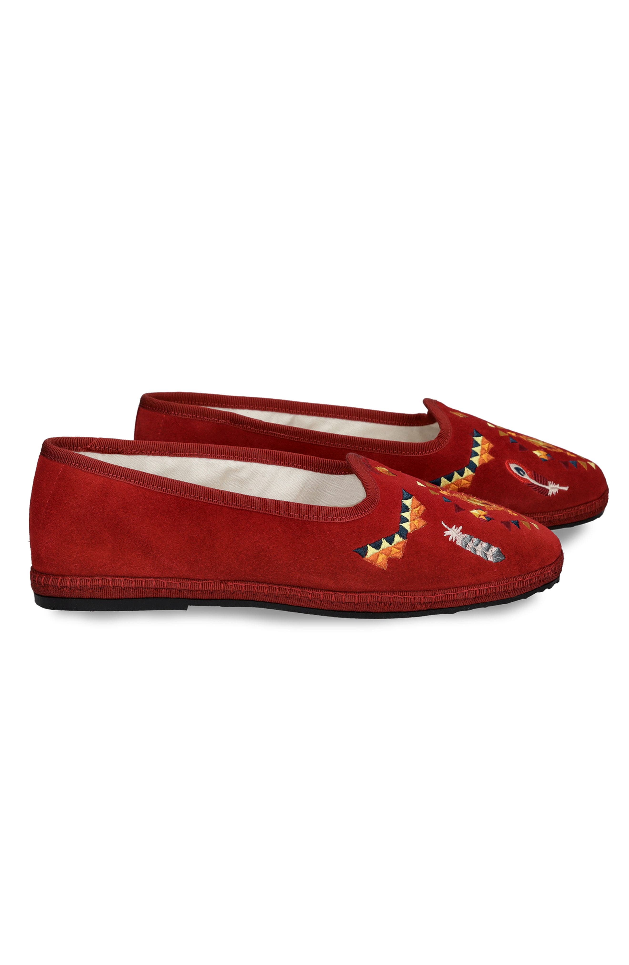 Frutate Friulane Suede Leather Embroidery, Alternate, color, FERRARI