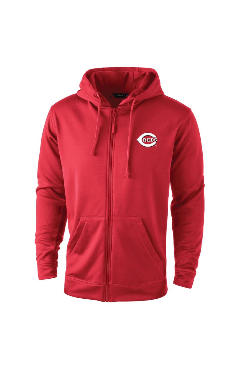 DUNBROOKE Men's Dunbrooke Red Cincinnati Reds Trophy Full-Zip Hoodie, Alternate, color,