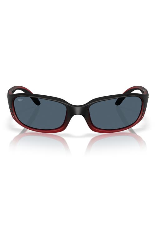 Costa Del Mar 59mm Wraparound Sunglasses In Red Sky/gray 580p