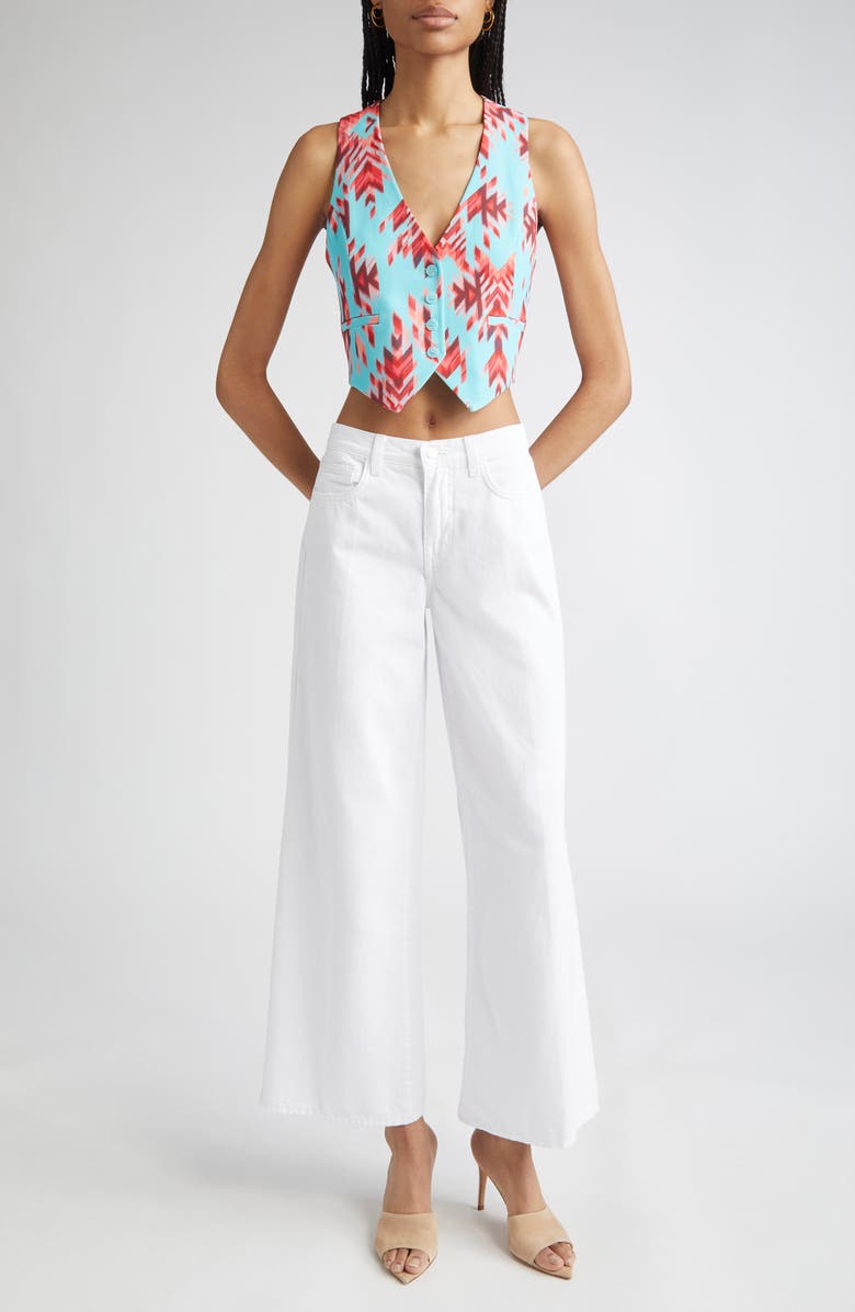 L'AGENCE Alicent High Waist Wide Leg Jeans, Alternate, color, Blanc