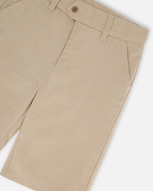 DEUX PAR DEUX DEUX PAR DEUX LITTLE BOY'S SLANT POCKET BERMUDA SHORTS LIGHT TAUPE 