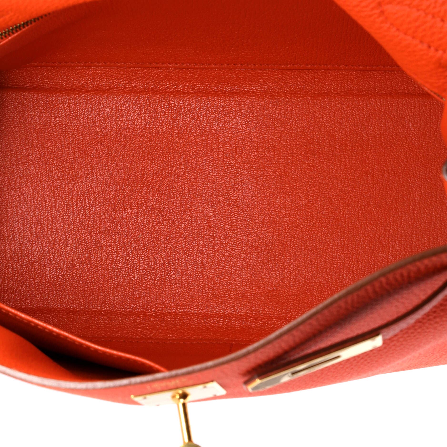 Pre-Owned Hermes Kelly Handbag Orange Togo with Gold Hardware 28, Alternate, color, Capucine