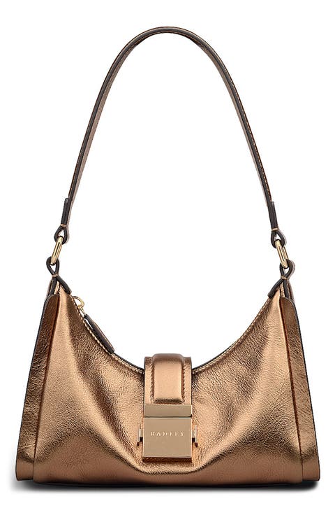 Sloane Metallic Leather Shoulder Bag