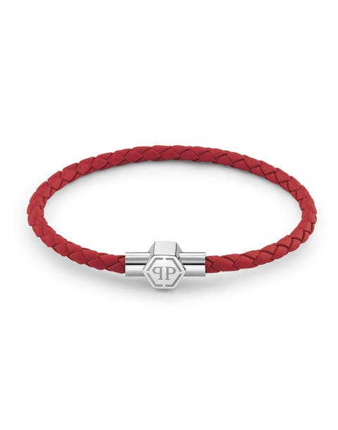 Leather Stainless Steel Bracelet Plein Tag Men