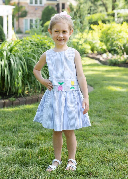FLORENCE EISEMAN FLORENCE EISEMAN SEERSUCKER DRESS WITH TULIPS