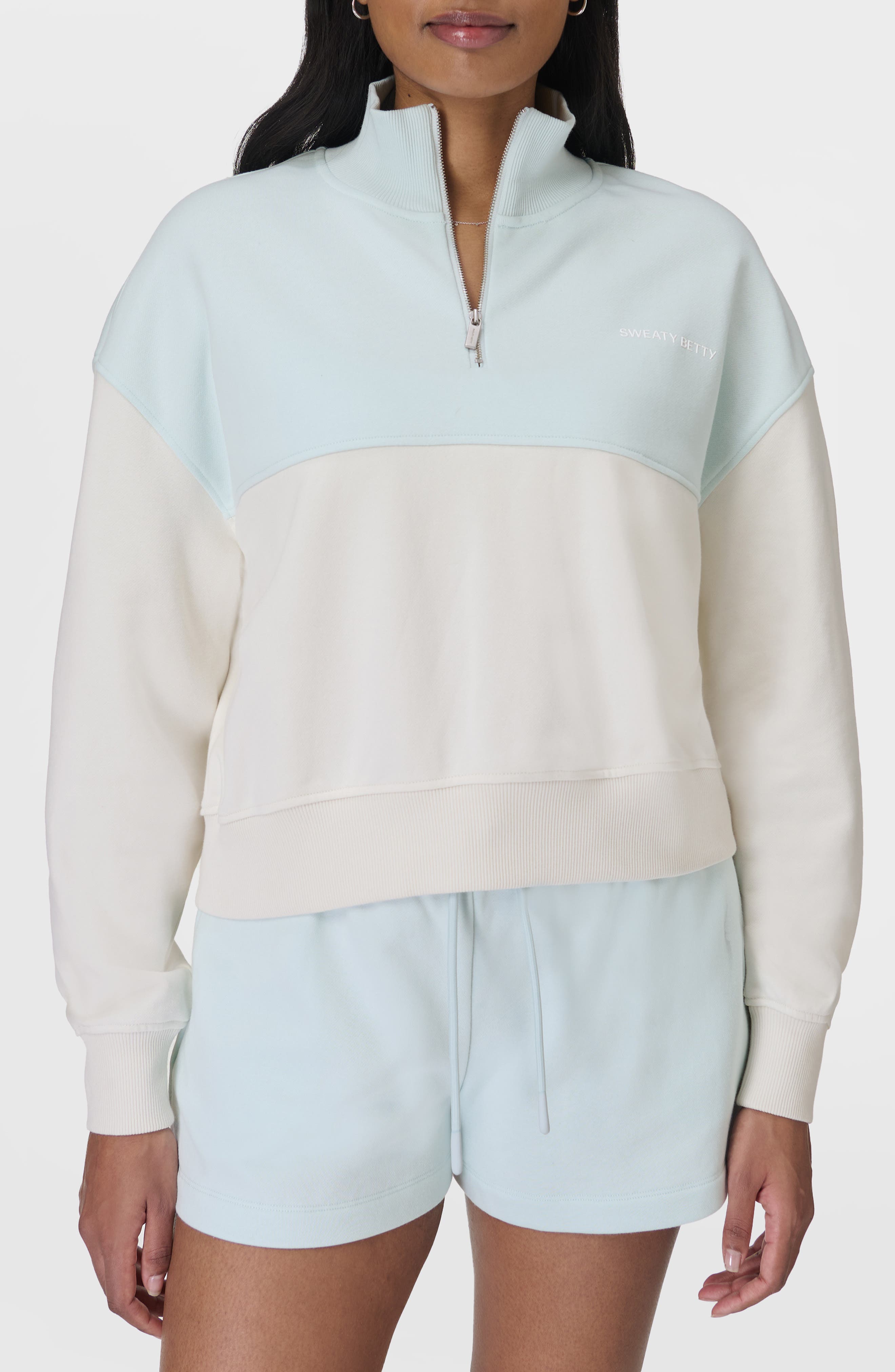 Sweaty Betty Revive Colorblock Half Zip Sweatshirt