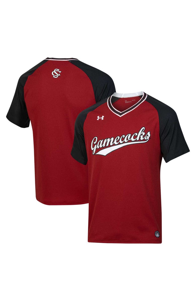 Under Armour Men's Under Armour Garnet South Carolina Gamecocks Softball V-Neck Jersey, Alternate, color, Garnet