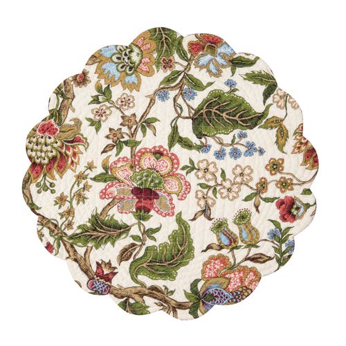 C & F Home C&f Home Amara Round Quilted Placemats Set Of 6, 17" In Neutral