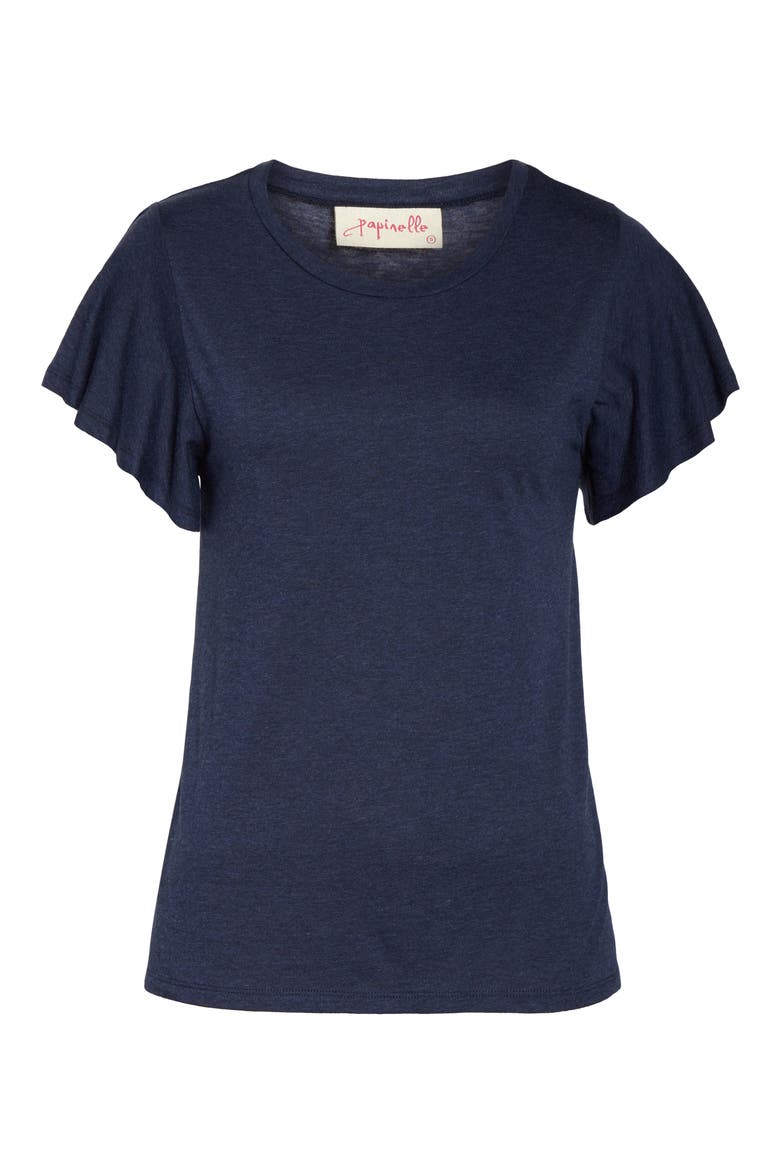Flutter Sleeve Tee, Alternate, color, NAVY