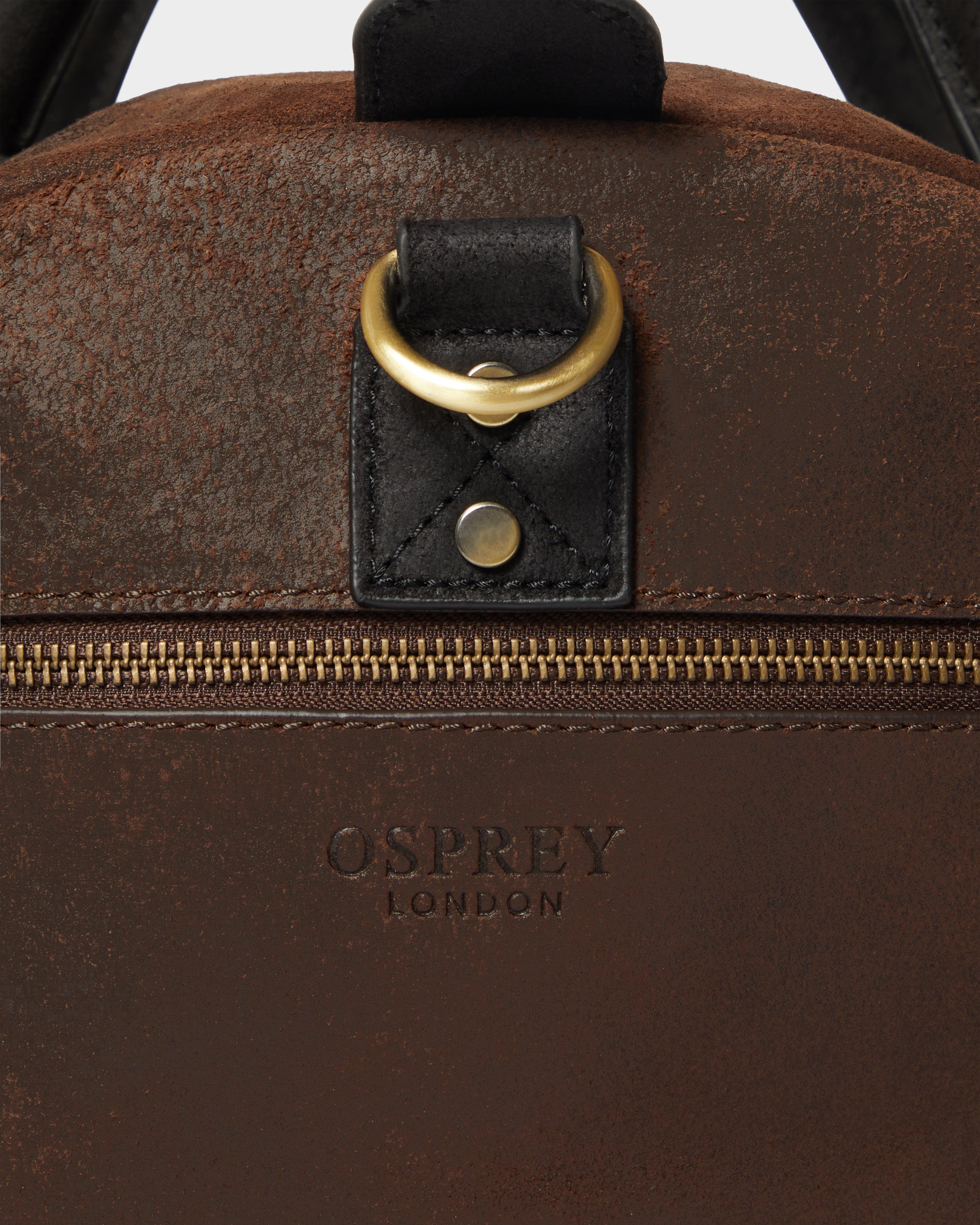 The Jenson Leather Holdall, Alternate, color, Chocolate & Black