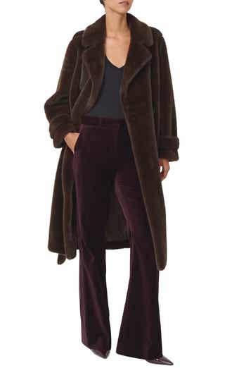 Reiss Cate Belted Faux Fur Coat