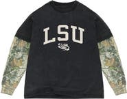 Uscape Apparel Men's Uscape Apparel  Black/Camo LSU Tigers Back Bay Twofer Heavyweight Long Sleeve T-Shirt