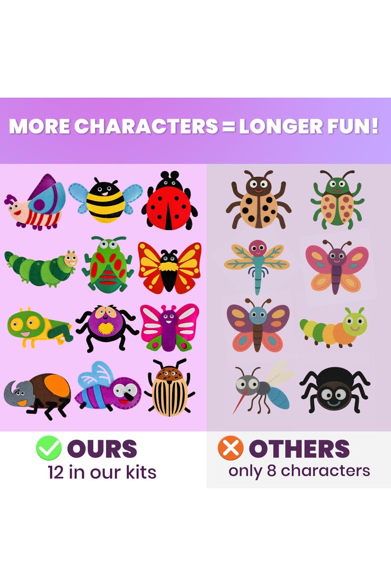 Kids Sewing Craft Kit with Felt Toys, Alternate, color, Bugs