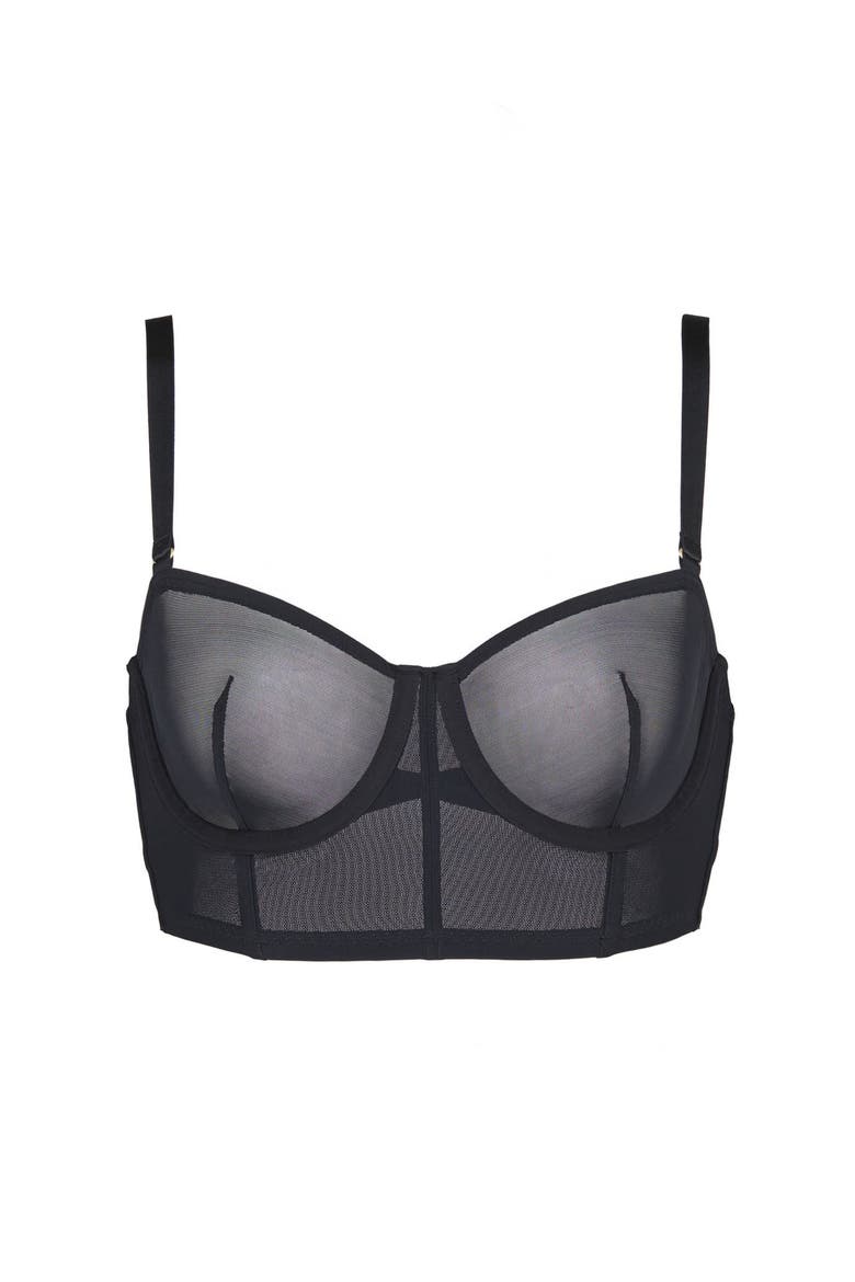 The Longline Bra Mesh, Alternate, color, BLACK