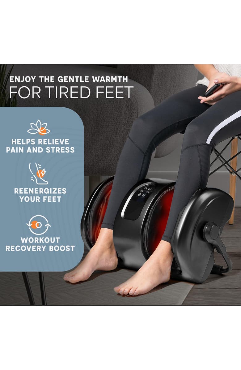 Lifepro Shiatsu Foot Massagers with Heat Deep Kneading Foot Massager & Calf Therapy with Remote, Alternate, color, Black