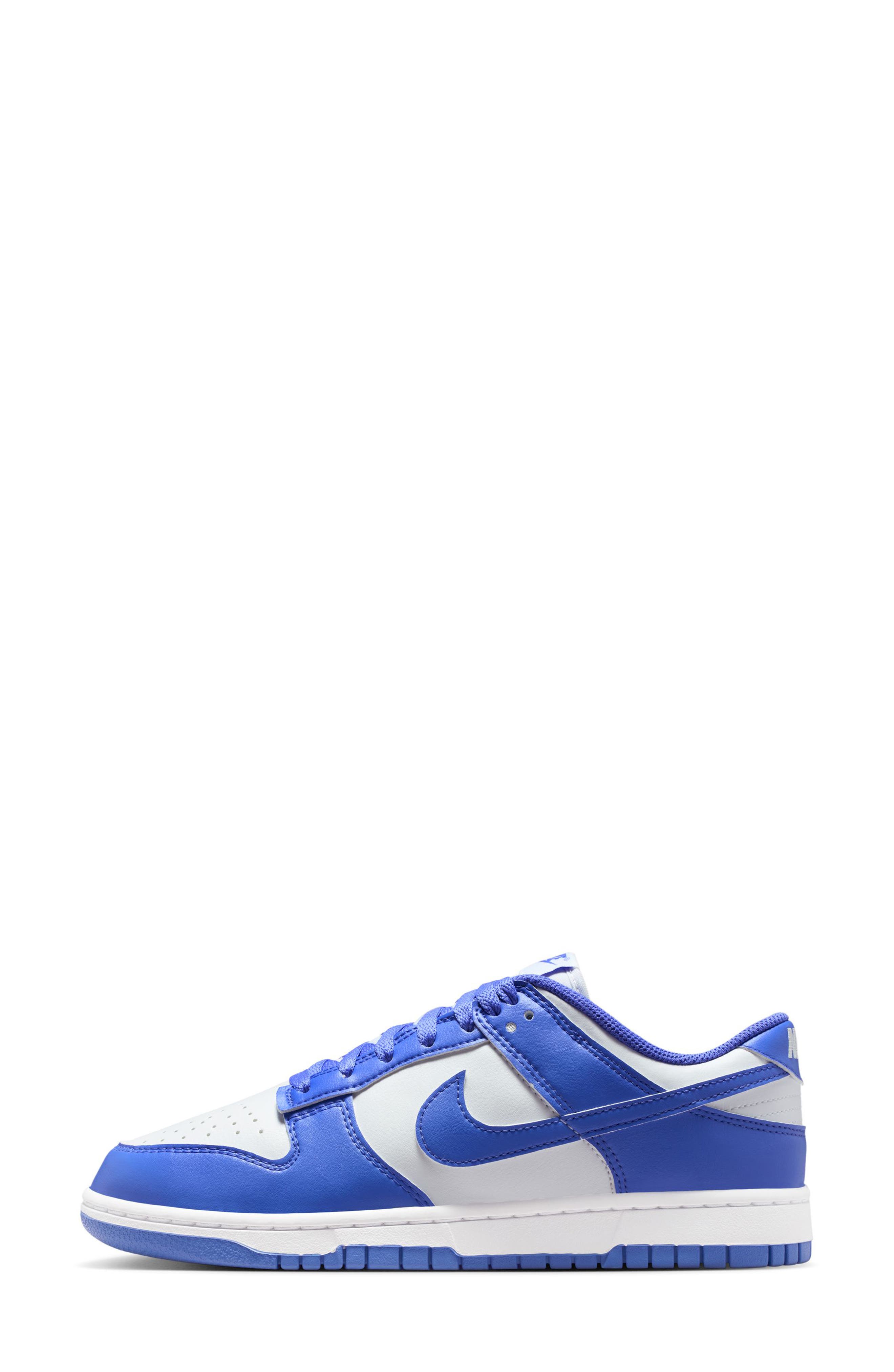 Dunk Low Basketball Sneaker, Alternate, color, WHITE/ SAPPHIRE/ WHITE
