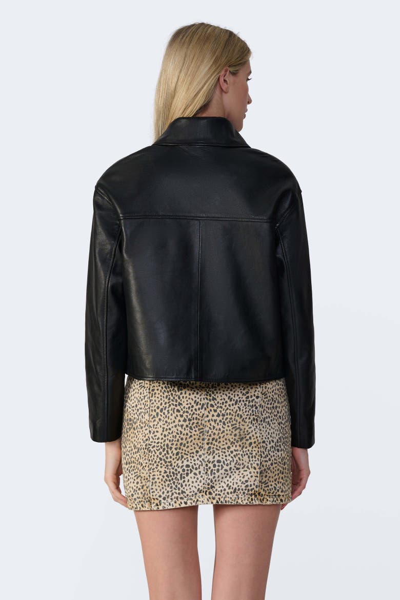 Ella Leather Jacket, Alternate, color, Black