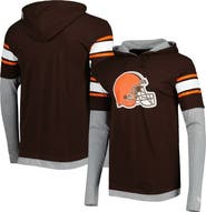 New Era Men's New Era Brown Cleveland Browns Long Sleeve Hoodie T-Shirt