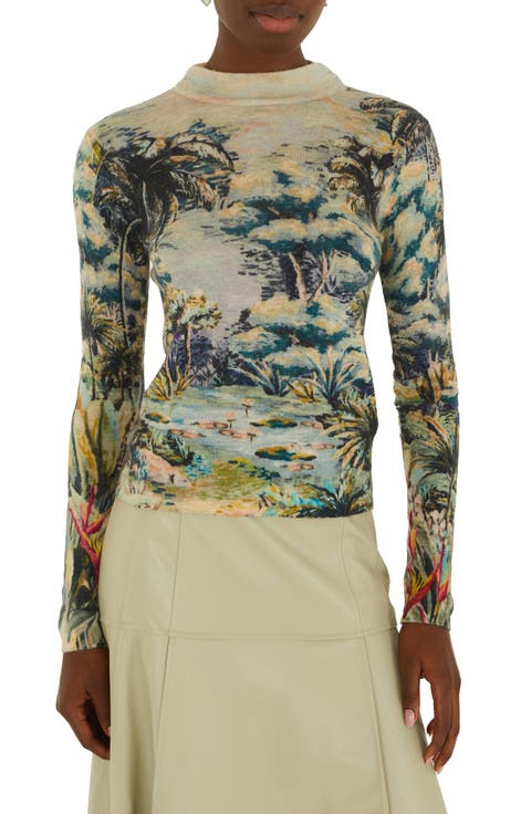 Petricor Mock Neck Long Sleeve Knit Top