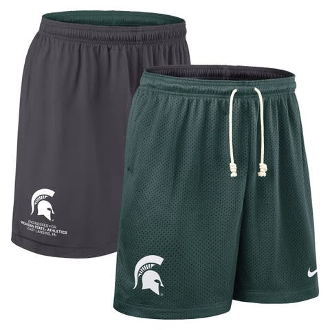 Men's Nike Green/Charcoal Michigan State Spartans 2025 Sideline Reversible Performance Shorts