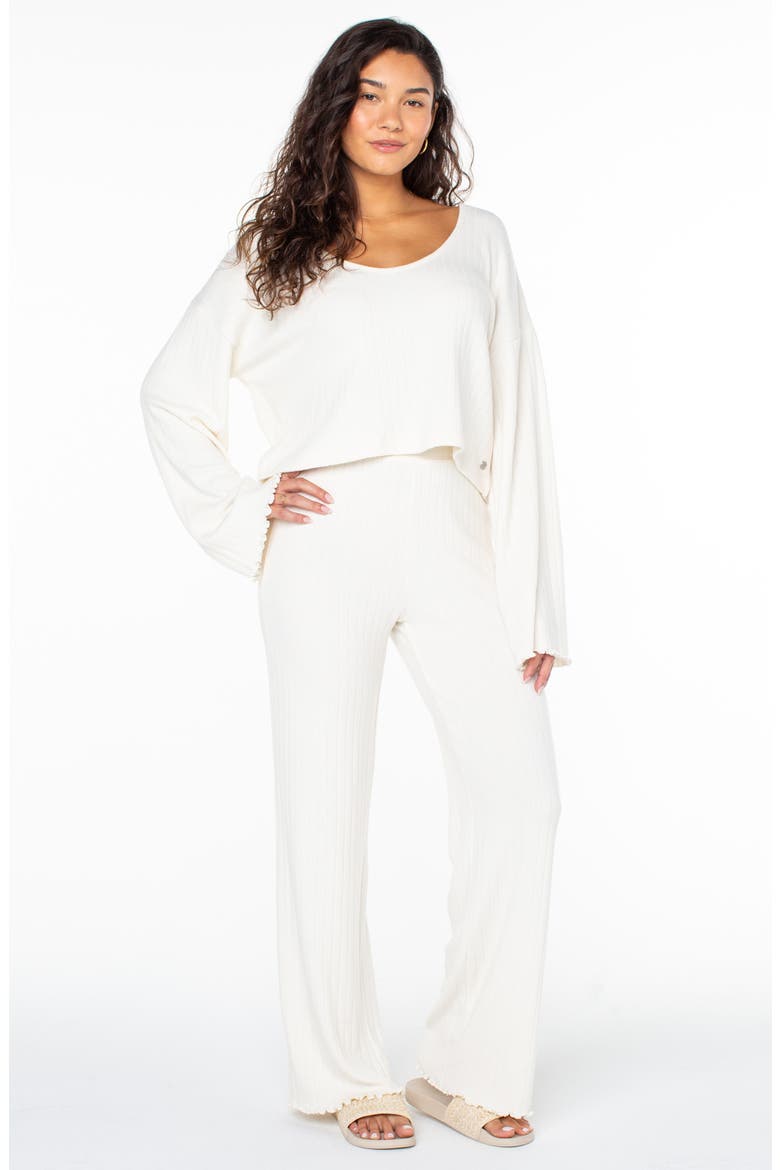 Sandy Coast Long Sleeve Crop Top, Alternate, color, CLOUD DANCER