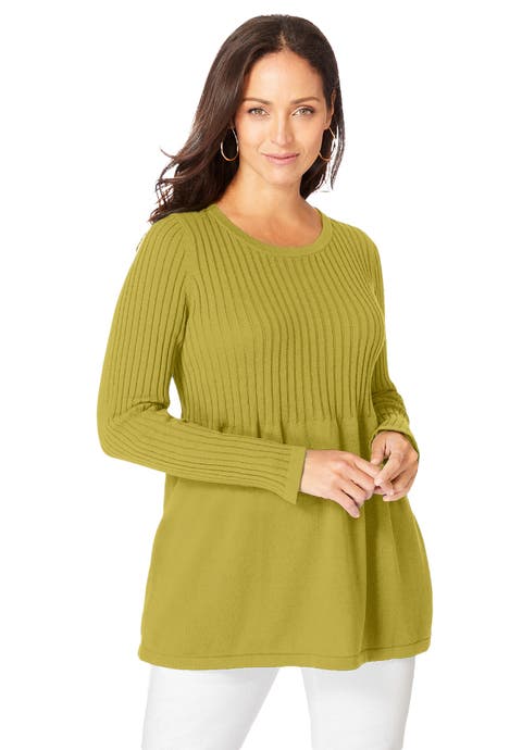 Ribbed Baby Doll Tunic Sweater