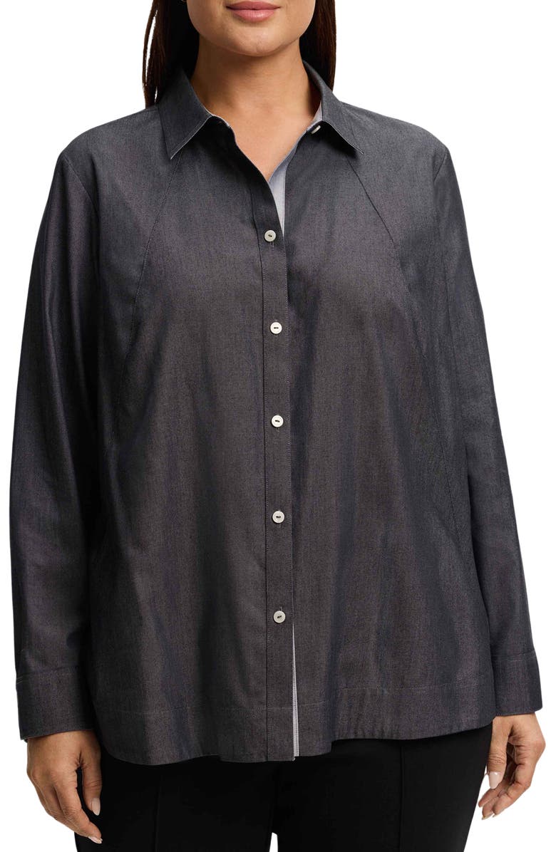 Foxcroft Veronica Double Face Button-Up Shirt, Main, color, 