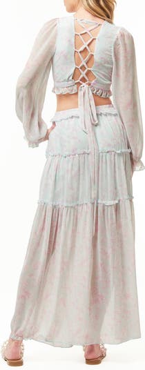 Diya Lace Trim Silk Slipdress