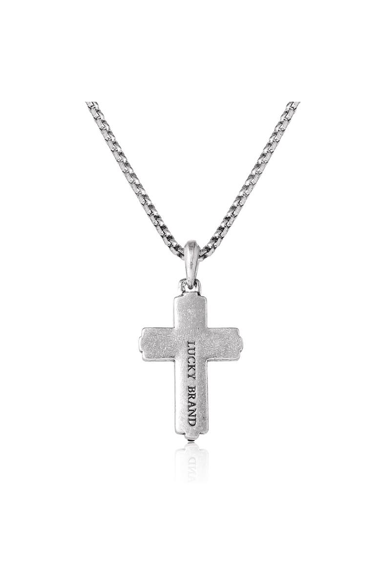 Lucky Brand Silver Cross Pendant Necklace, Alternate, color, 48
