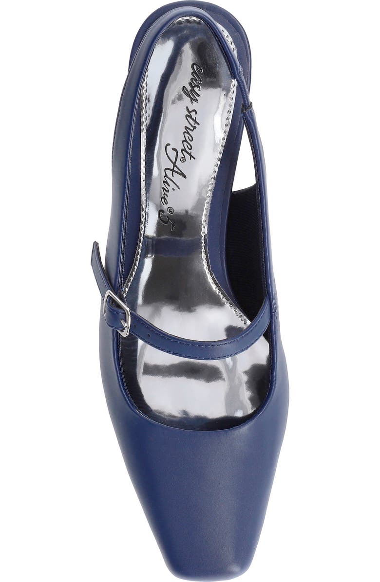 EASY STREET Cameo Slingback Mary Jane Pump, Alternate, color, Navy Satin