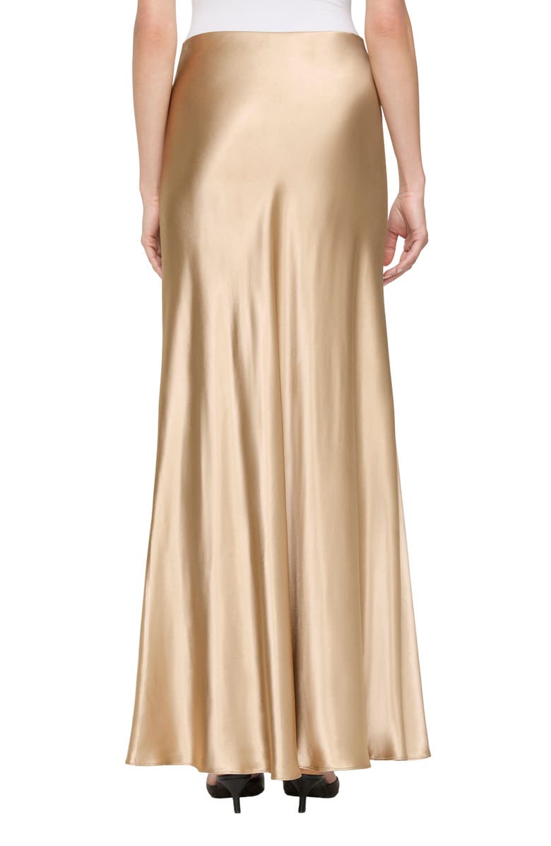 Lafayette 148 New York Bias Cut Stretch Silk Satin Maxi Skirt, Alternate, color, Natural