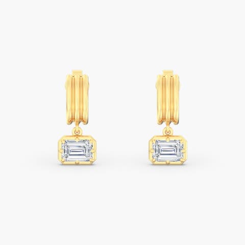 Emerald Aura Drop Lab Diamond in 14K Gold