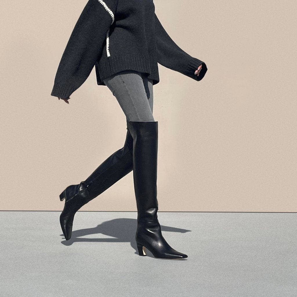 Neil J. Rodgers Meg Over The Knee Boot, Alternate, color, Black Nappa