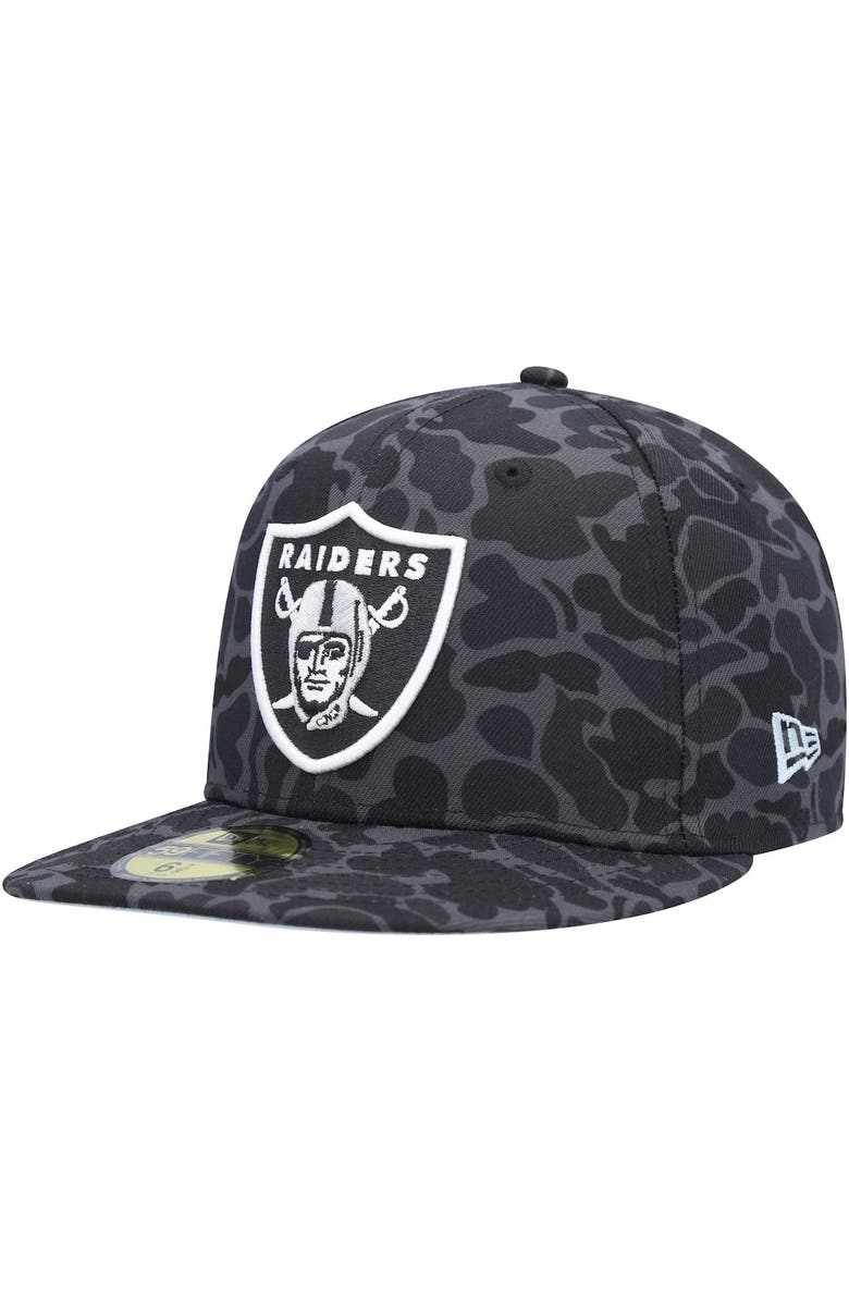 New Era Men's New Era Black Las Vegas Raiders Amoeba Camo 59FIFTY Fitted Hat, Main, color, 