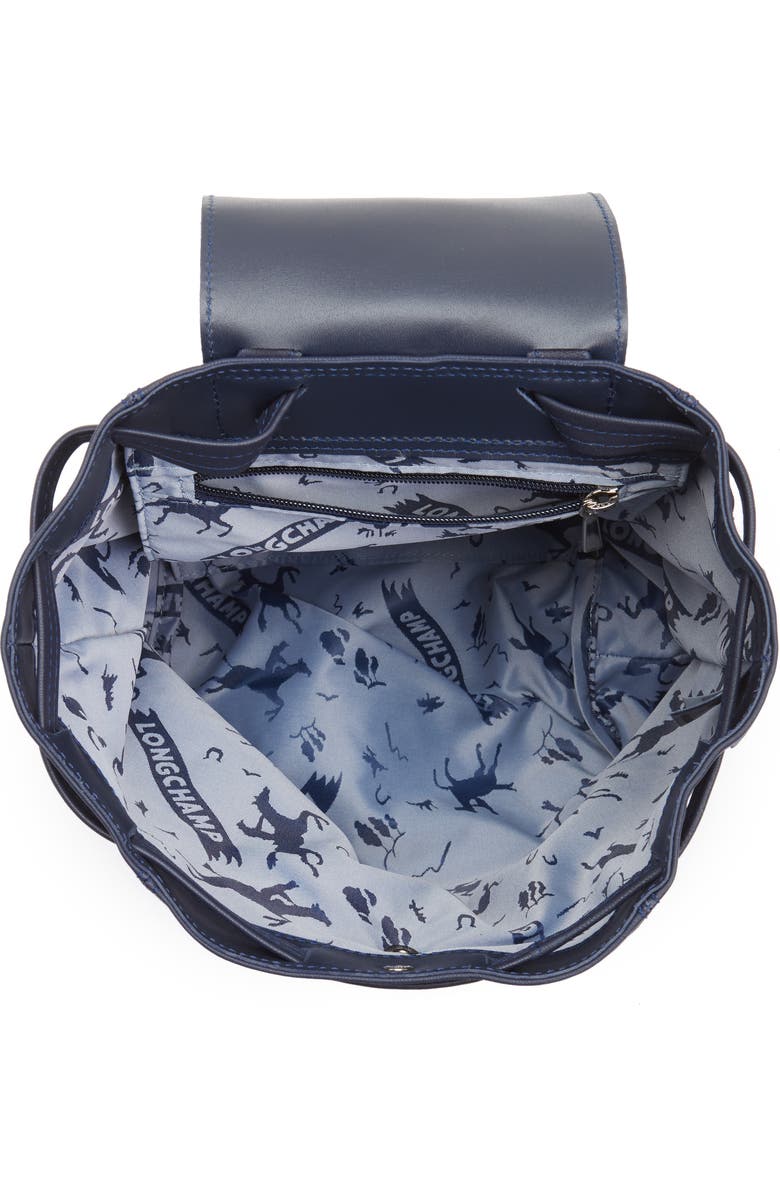 Longchamp Le Pliage Cuir Backpack, Alternate, color, Navy