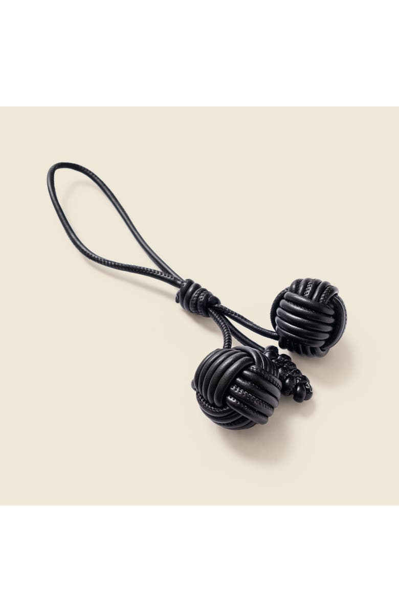 Casupo Vegan Leather Tassel Bag Charm, Main, color, Black
