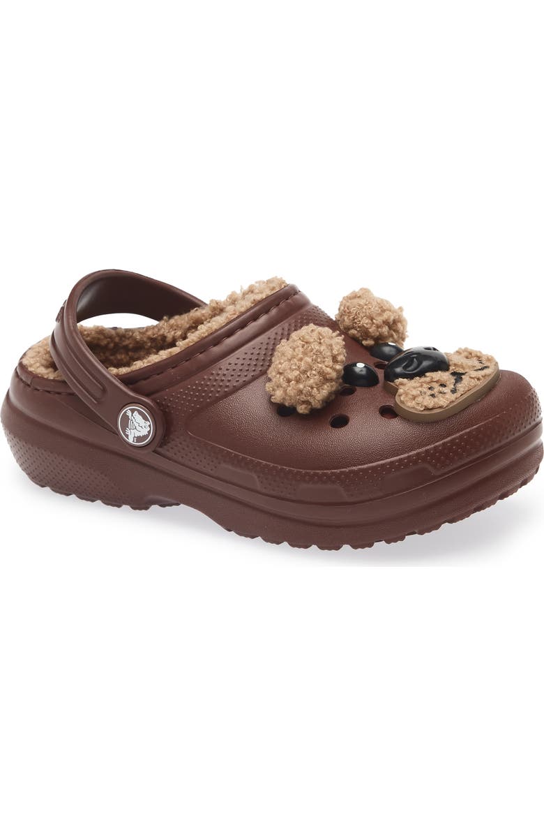 CROCS Faux Shearling Lined Bear Clog, Main, color, Dark Clay