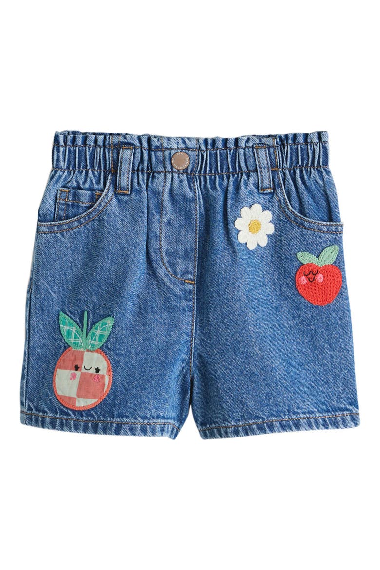 Kids' Embroidered Denim Shorts, Main, color, BLUE