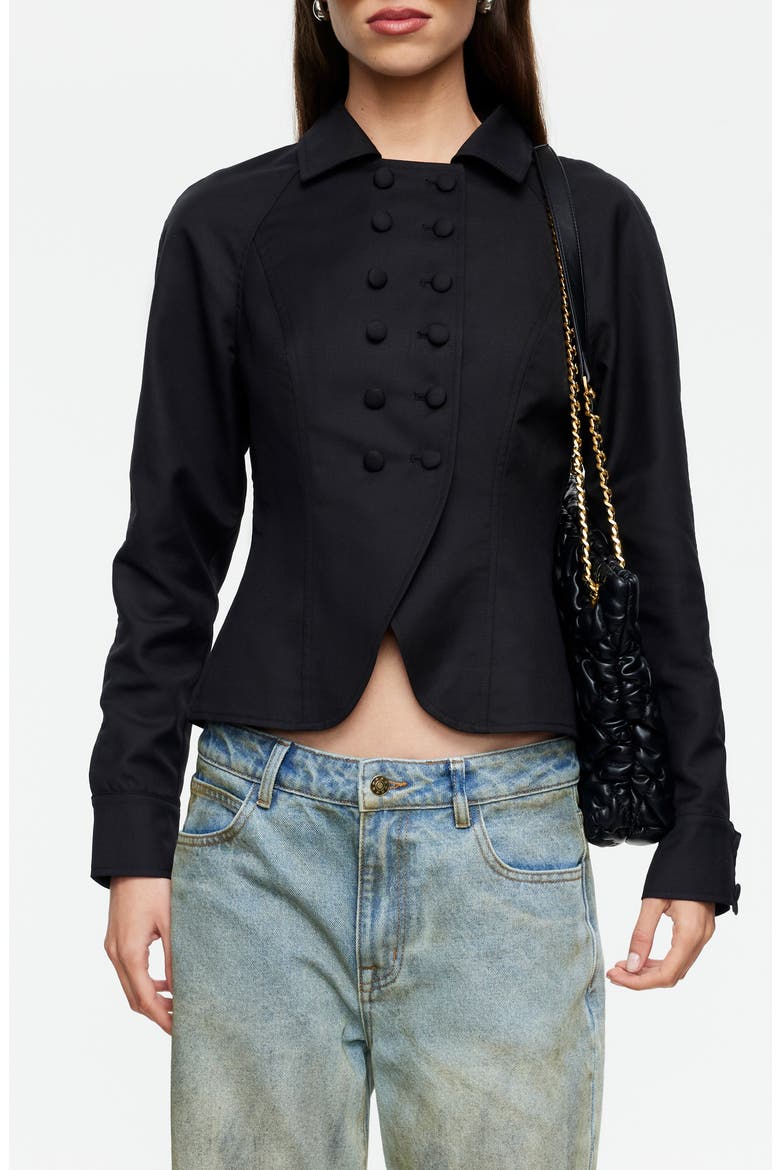 Form Double Breasted Jacket, Main, color, NOIR