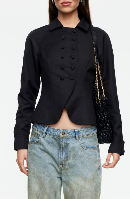 Lioness Form Double Breasted Jacket In Black