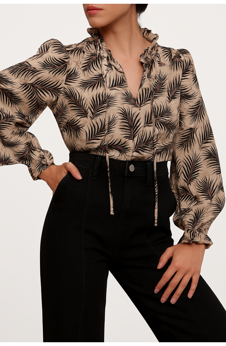 MINT VELVET Geo Print Blouse, Main, color, Black