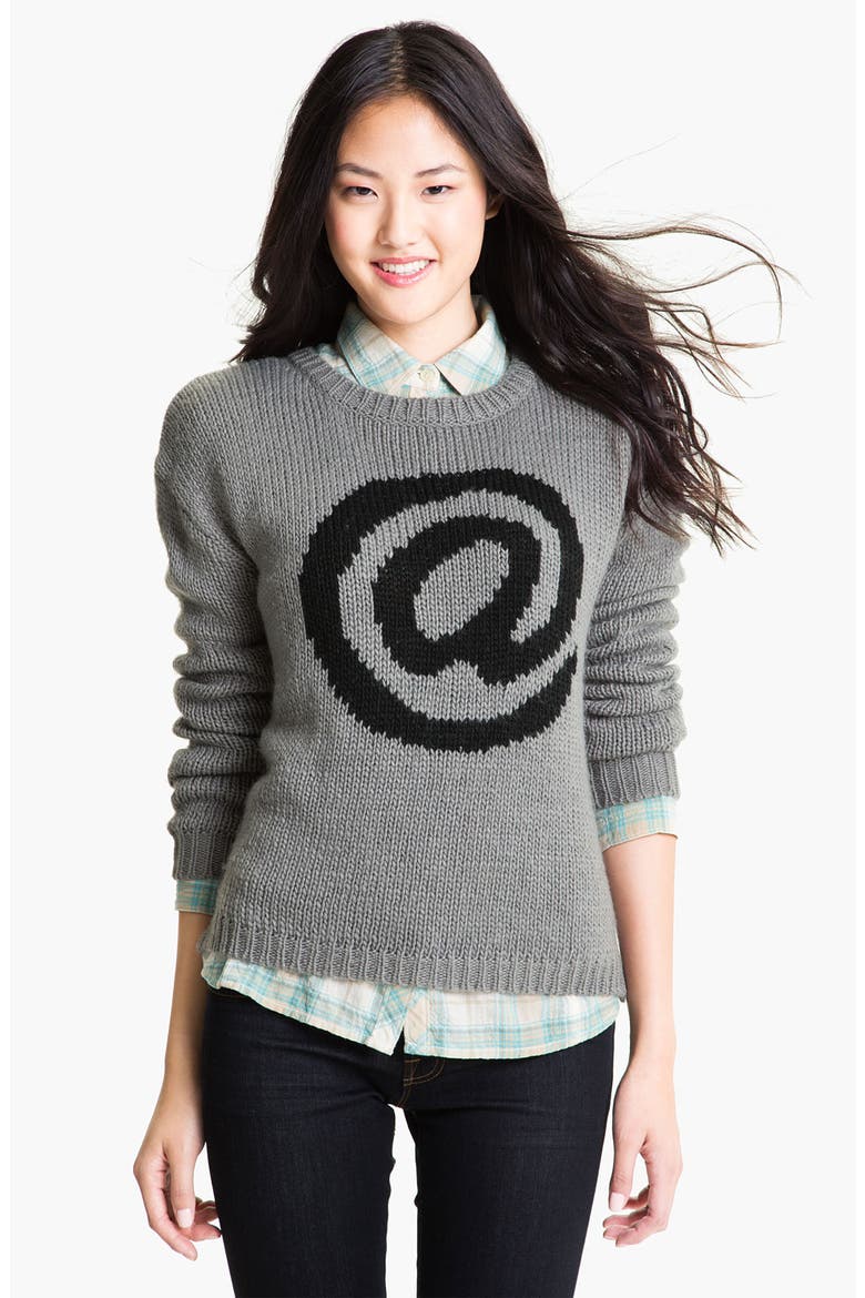 Intarsia Sweater, Main, color, GREY