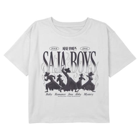 Girls' Your Saja Boys' Idols Flames Cropped T-Shirt