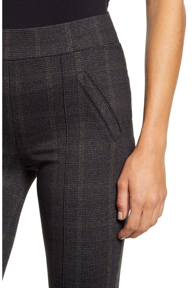 Plaid Ankle Leggings (Nordstrom Exclusive), Alternate, color, CHARCOAL BROWN