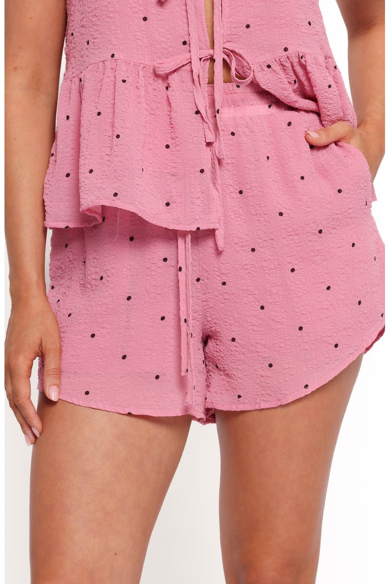 Nala Polka Dot Drawstring Shorts, Alternate, color, PINK POLKA DOT
