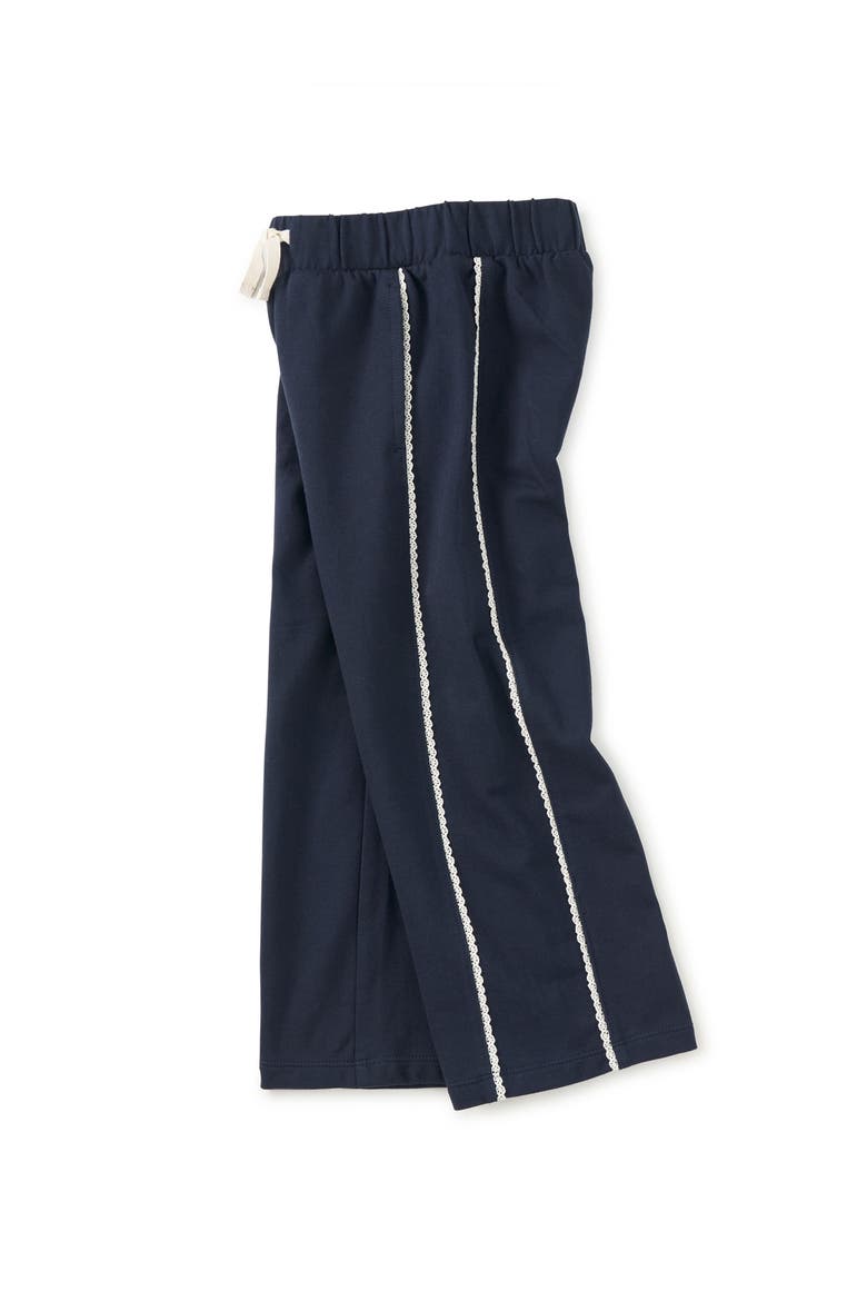 Lace Trim Track Pants, Alternate, color, Indigo