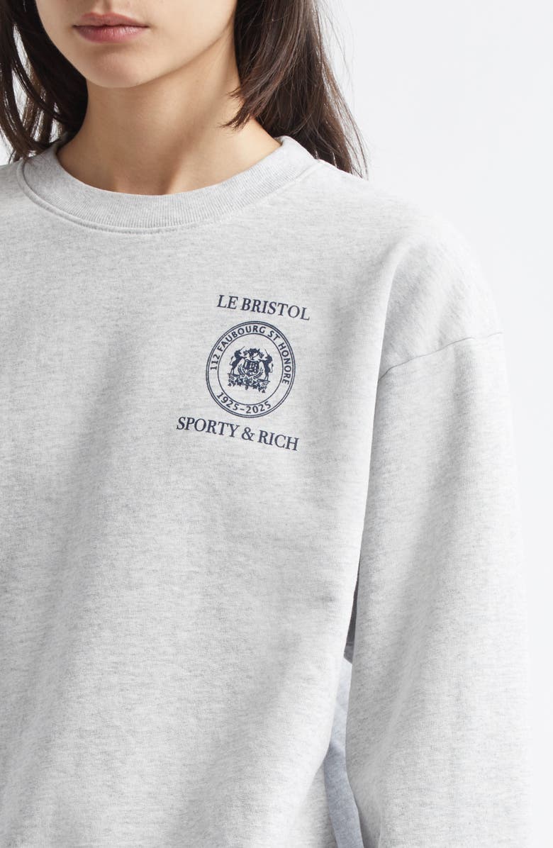 Sporty & Rich Crest Seal 100th Anniversary Graphic Sweatshirt, Alternate, color,
